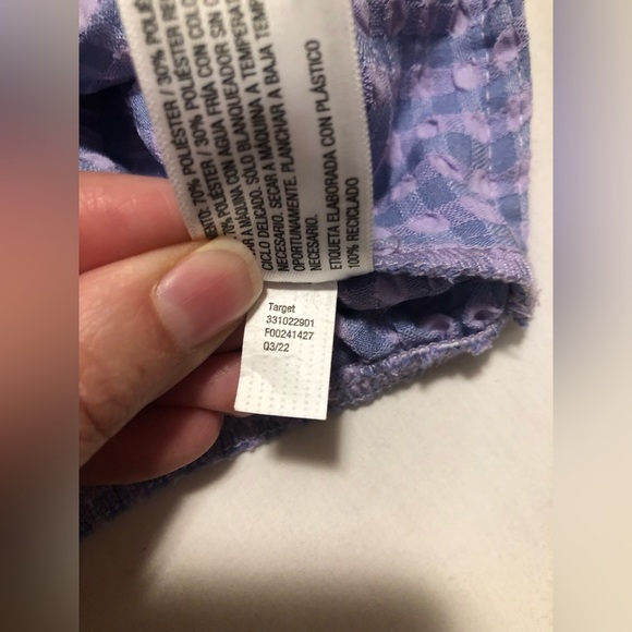 Wild Fable cropped underwire, purple top with puff sleeves, XXL - Picture 8 of 11